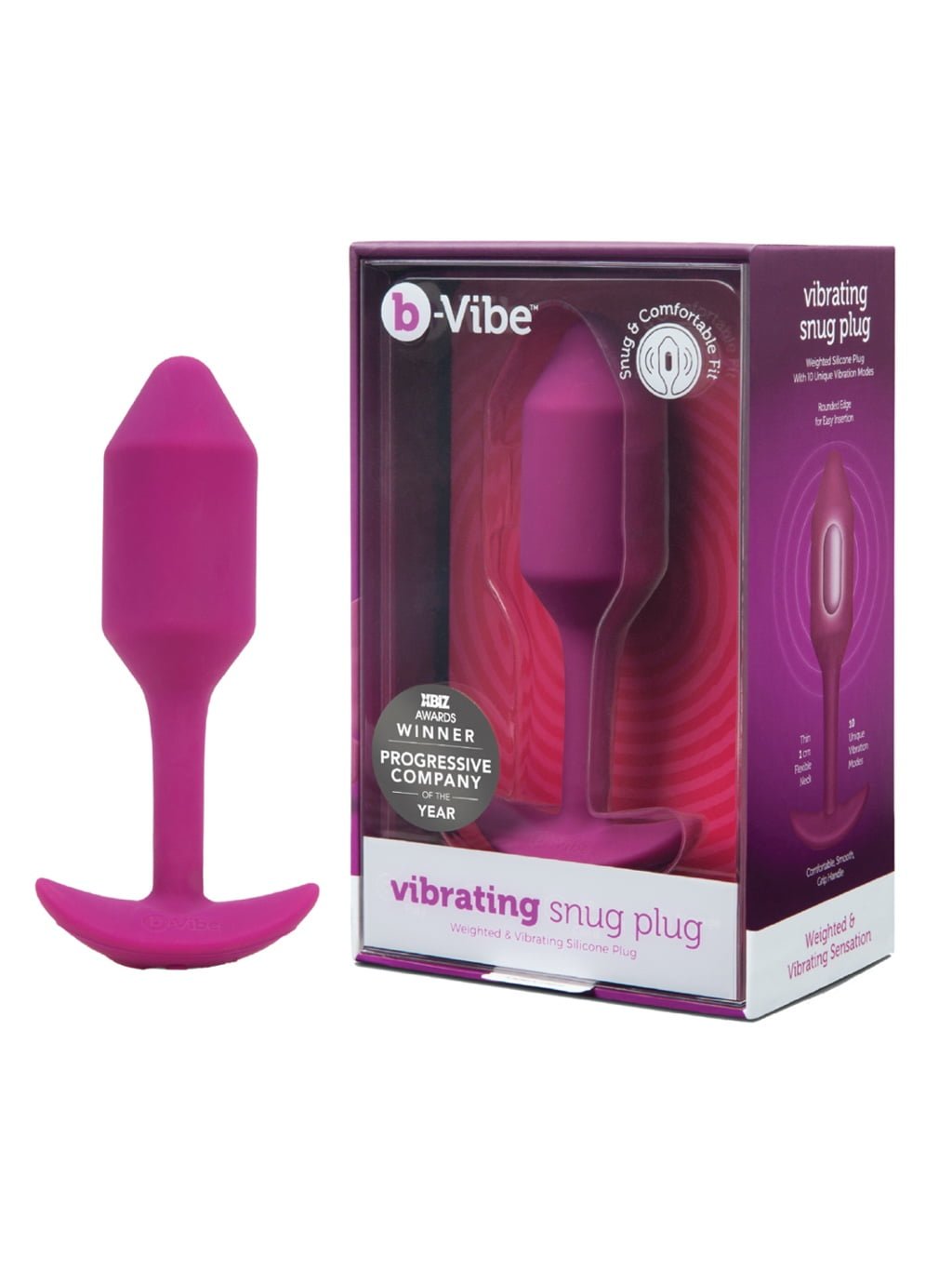 B-Vibe Vibrating Snug Plug – M – Rose